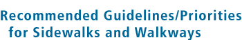 Recommended Guidelines/Priorities for Sidewalks and Walkways